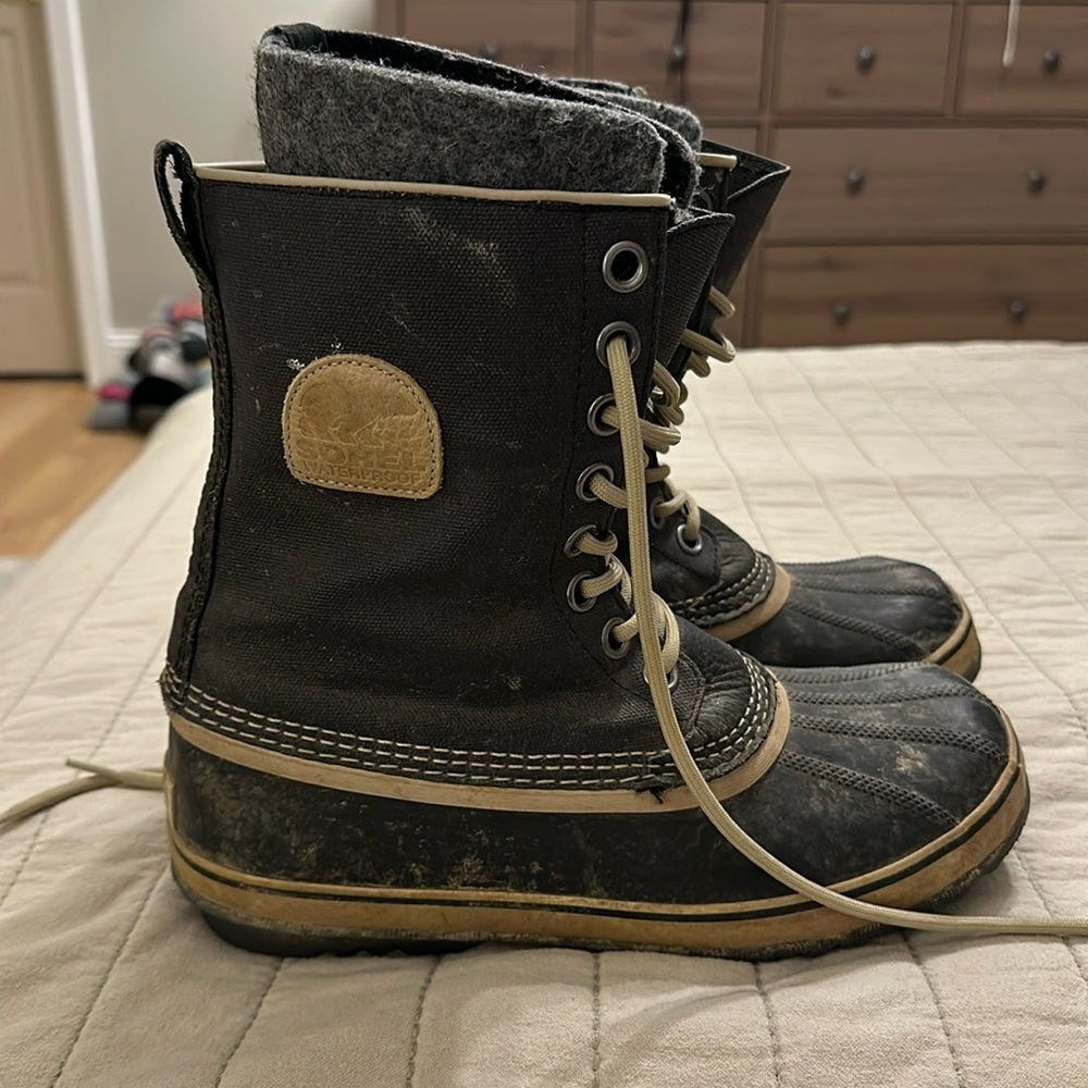 Sorel duck boots.